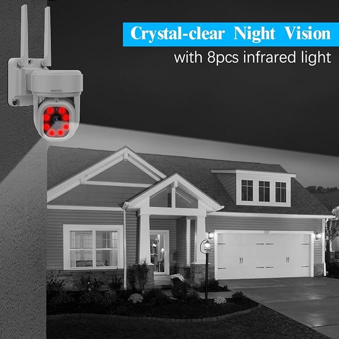(10’’ UHD Monitor) 2-Way Audio 2-Antennas Enchance WiFi Wireless 5MP PIR Outdoor Camera Wireless Home Security Cameras System with Monitor Indoor Video Surveillance