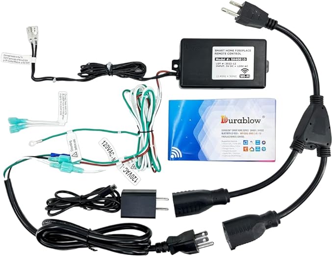 Durablow SH4001D On/Off Dual WiFi (2.4G+5G) Gas Fireplace Valve + Blower Remote Control, Smart Home, Work with Alexa, Google Home, SmartThings, Siri, On/Off + Timer +Programmable + Blower Fan Control