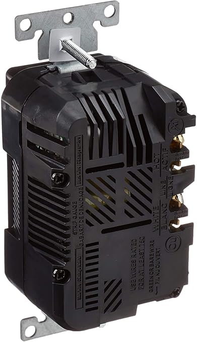 Leviton T5632-E Type-A USB in-Wall Charger with 15A Tamper-Resistant Outlet, USB Charger for Smartphones, Black