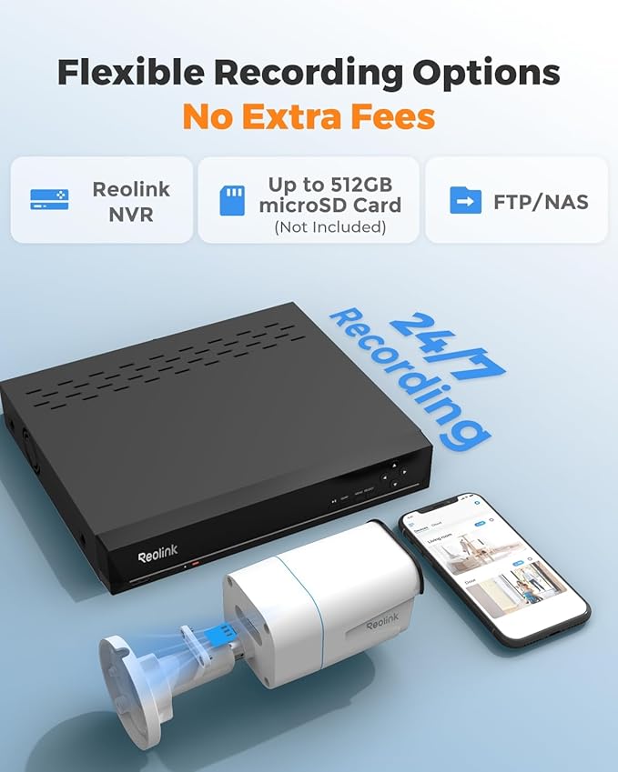 REOLINK 4K/8MP Security PoE IP Camera, Human/Vehicle/Pet Detection, Time-Lapse, 100ft IR Night Vision, Work with Smart Home, Up to 256GB microSD Card, Surveillance Outdoor Indoor, RLC-810A