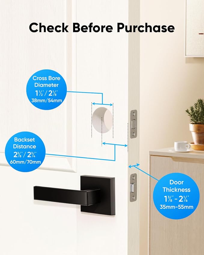 eufy Security Smart Lock C220 with Door Lever, Fingerprint Keyless Entry Door Lock, Built-in Wi-Fi, App Remote Control, Front Door Deadbolt, 8 Months Battery, Reliable Power, IP53 Waterproof