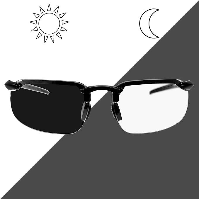 Birdz Eyewear Skyline ANSI Z87.1+ Safety Transition Sunglasses Anti-Fog, UV, Black