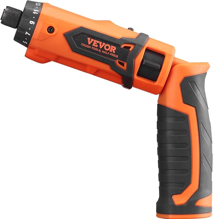 VEVOR Cordless Screwdriver,4V 7Nm Electric Screwdriver Rechargeable Set with 12 Accessory Kit and Charging Cable,Screw Gun with 20+1 Torque Setting & Twistable Handle for Home DIY.