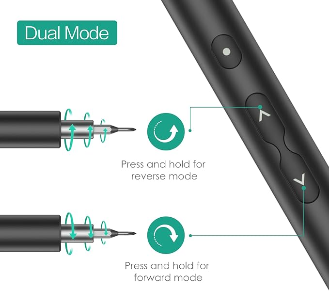 ORIA Electric Screwdriver Set, 28 in 1 Cordless Electric Screwdriver with 24 Bits, Type-C Charging, LED Lights for Smartphones, Computer, Black