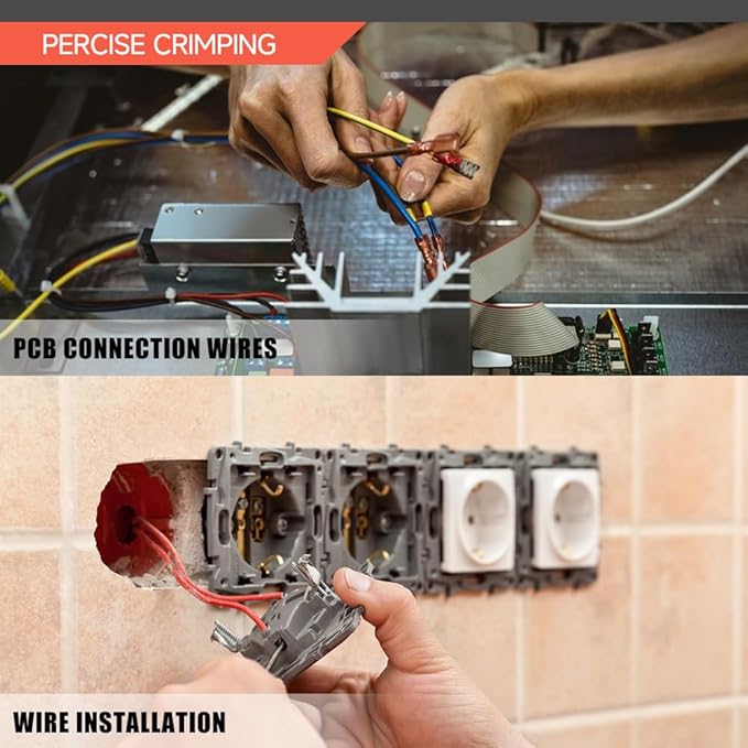 HKS Crimping Tool For Non-Insulated Open Barrel Terminals & Receptacles - Ratcheting Wire Crimpers - AWG 20-10 (0.5-6mm²) U-Shaped- Ratchet Terminal Crimper - Electrical Crimping Tool