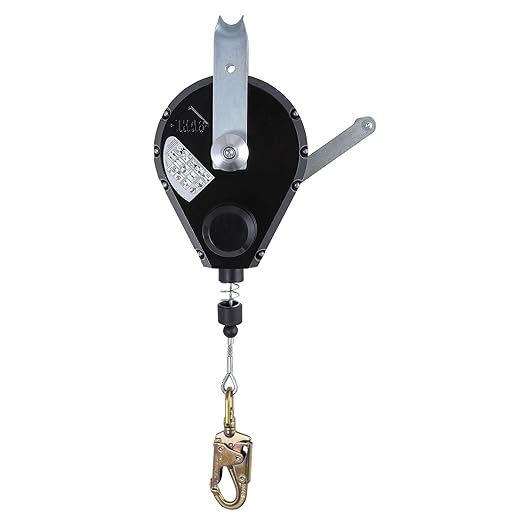 Peakworks Fall Protection Overhead Self Retracting Device w/Recovery (SRDR) - 130 ft Single Leg Cable w/Snap Hook - Certified ANSI Z359.14-2021 SRL-R Class 1 (Available in Multiple Lengths & Styles)
