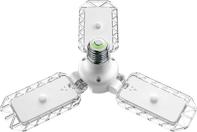 SANSI Garage Lights, 300W Equiv.Garage Lighting Ceiling LED,Deformable Shop Light for Workshop, 30W 5000K Daylight Screw in Bulbs with 3 Adjustable Panels, ETL Certified, E26 Socket for Basement