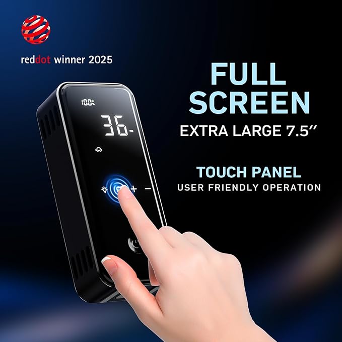 MotorX Tire Inflator Portable Air Compressor 2nd Generation, Large Tire Inflator Speed Level 30 Seconds Fast Inflation Air Pump, 15000mAh Battery Capacity, 65W 5X Fast Charging, Deluxe Package.