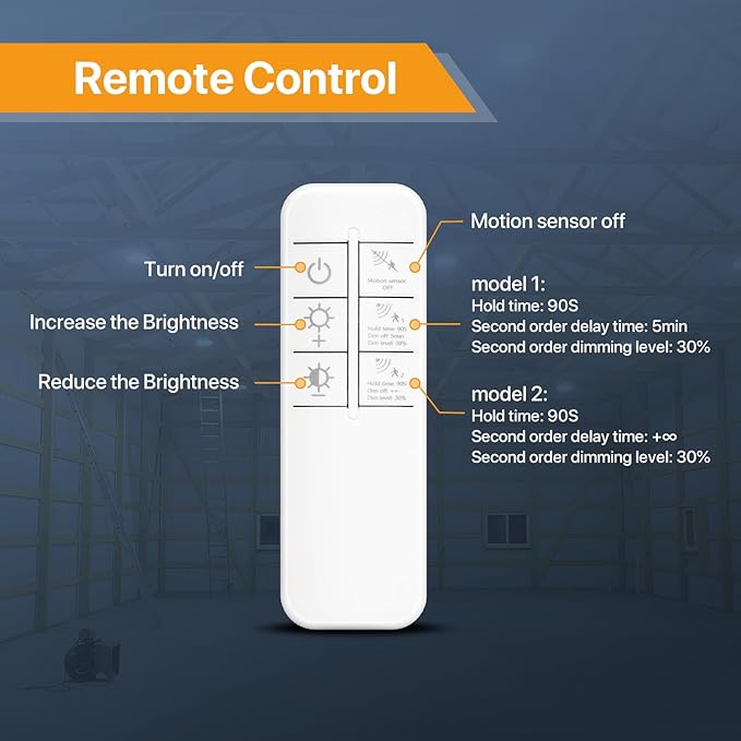 DEMILAR Smart Shop Lights 150W - Micware Motion Sensor 18000LM UFO LED High Bay Light with Multi-Function Remote, 10%-100% Dimmable IP65 Waterproof 5000k Garage Shop Lighting (New Remote)
