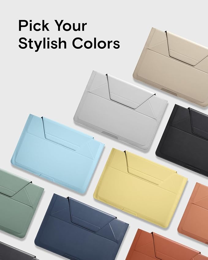 MOFT Laptop Carry Sleeve, 2-in-1 Laptop Bag & Stand for 16" MacBook Air/Pro & Dell/HP/Lenovo/Asus, Stylish Slim Computer Sleeve Bag with Expandable Storage for Computer Accessories, Deep Blue