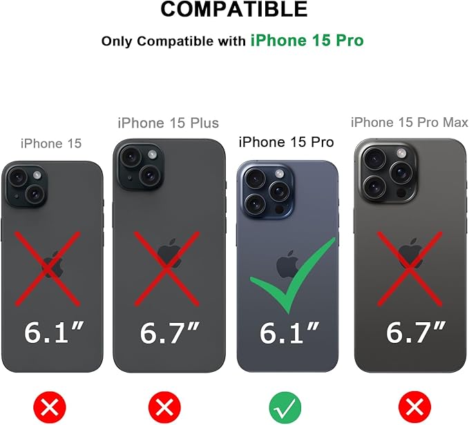 TENDLIN Compatible with iPhone 15 Pro Case Wood Grain with Carbon Fiber Texture Design Leather Hybrid Slim Case (Black)