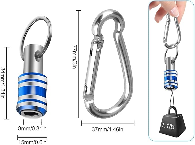 Linkstyle 10PCS 1/4 Inch Hex Shank Screwdriver Bits Holder Extension Bar Keychain Screw Adapter Drill Fast Change Portable Hand-held Bit Holder for Electric Screwdrivers and Drill Bit (5 Colors)
