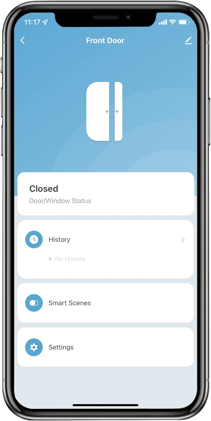Feit Electric Smart WiFi Door and Window Sensor, Battery Powered, 2.4GHz No Hub Required, Remote Home Monitoring, Not Compatible with Other Security Systems, MOT/Door/WiFi/BAT (Pack of 4)