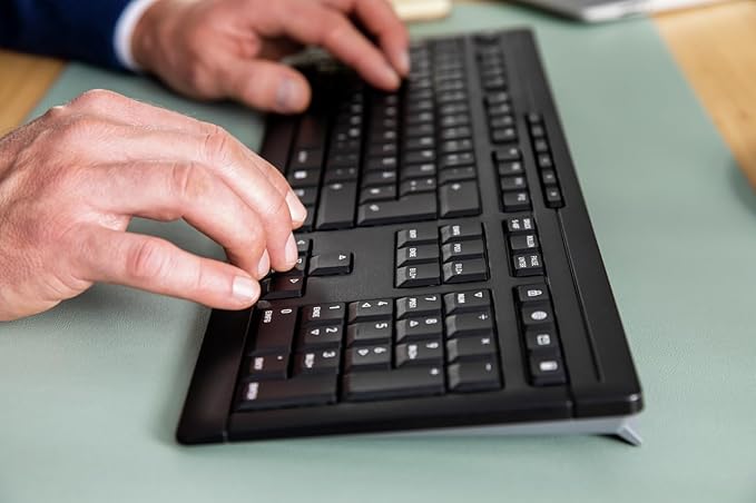 Cherry Stream Comfort Desktop Wireless Keyboard and Mouse | USB SX Scissors Mechanism | Whisper-Quiet Silent | Keystroke (Black, Desktop Combo)