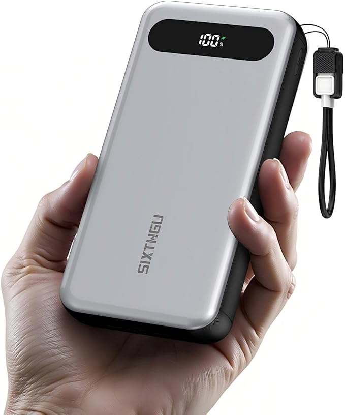 Power Bank 20000mAh, PD 30W and QC 4.0 Fast Charging Portable Charger with 3 Outputs & 2 Inputs and USB C Cable, for iPhone 16/15/15 Pro/15 Pro Max/15 Plus, MacBook, Galaxy, and More
