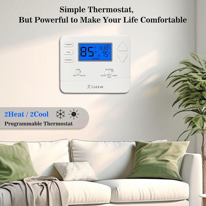 Programmable Thermostat for Home, 5-1-1 Day Programmable,Multi-Stage,2 Heat/2 Cool,Digital Energy-Saving Thermostat,Advanced Thermostat for Enhanced Home HVAC Systems,Blue Backlight