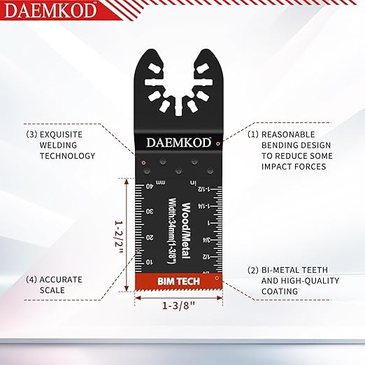 100 Pack Bi-Metal Oscillating Saw Blades Metal Cutting, 34MM Multitool Blades for Hard Wood Plastic, Multi Tool Blades Kits for Oscillating Tool Accessories