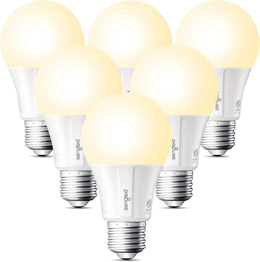 Sengled Zigbee Smart Light Bulbs, Smart Hub Required, Works with SmartThings and Echo with Built-in Hub, Voice Control with Alexa and Google Home, Soft White 60W Eqv. A19 Alexa Light Bulb, 6 Pack