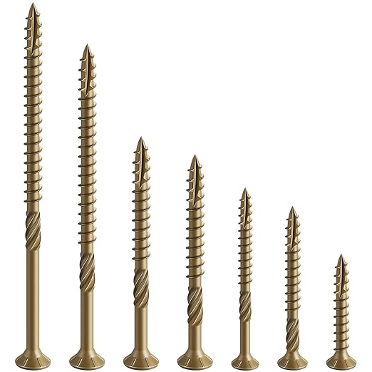 #10 * 2-1/2" Deck Screws, (80pcs) 1 lbs.Exterior Wood Screws, Rust Resistant Epoxy Coated, Bronze, T20 Star Bit