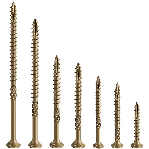 #8 * 1" Deck Screws, (240pcs) 1 lbs.Exterior Wood Screws, Rust Resistant Epoxy Coated, Bronze, T20 Star Bit