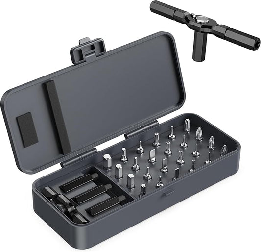 24 in 1 Magnetic Screwdriver Set, DIY Ratchet Mini Screwdriver Set, Multi Bit Magnetic Drive Set with Detachable Ratchet Handle, Precision Repair Tool Kit for PC Furniture Bicycles