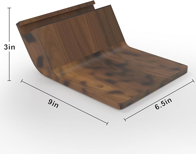 Wooden Laptop Stand, Ergonomic Computer Stand for Desk, Portable Laptop Riser, Notebook Stand Holder Compatible with MacBook Pro/Air, Dell, HP, Lenovo and All Laptops (10-17 inch), Walnut