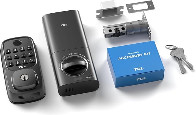 TCL D1 Smart Lock Keyless Entry - Fingerprint Door Lock with WiFi, Auto-Lock, Voice Control for Alexa & Google Assistant, Easy Install for Home Security