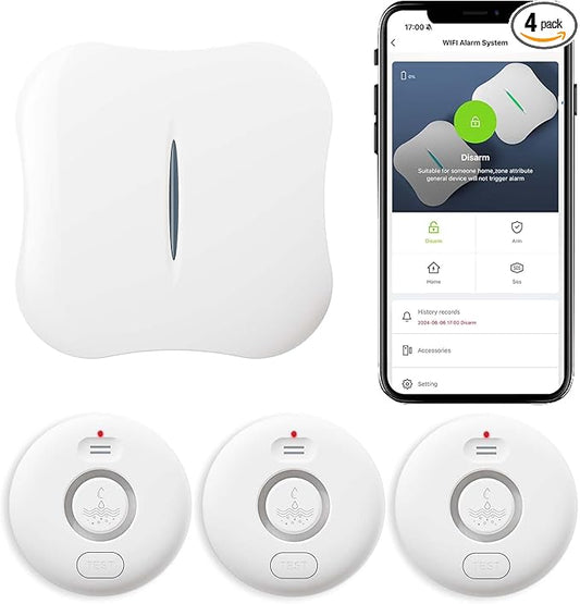WiFi Water Leak Detectors for Home 3 Pack, Wireless Smart Water Leak & Drip Alarm, 120dB Adjustable Loud Water Leak Sensor, App Alerts, 3 Water Sensors & 1 Hub for Kitchen, Bathroom, Sink, Laundry