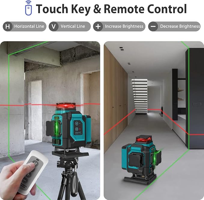 Takamine 16 Lines Laser Level, Red and Green 4x360 4D Cross Line Professional Laser with Two 360°Vertical and Two 360°Horizontal for Construction,Home Renovation,Rechargeable Battery
