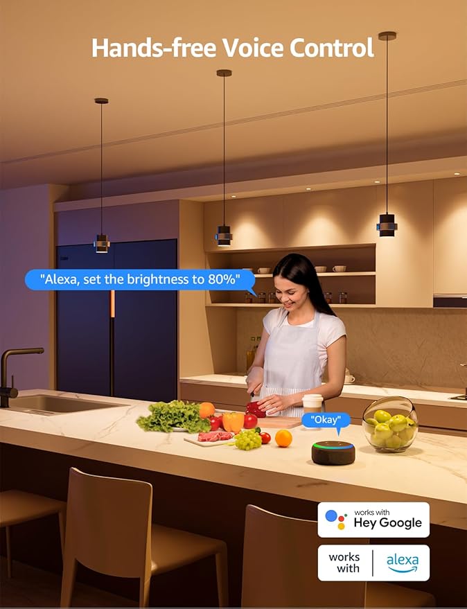 Lepro BG1 AI GU10 Smart Bulb - RGBCW Dimmable Color Changing LED Bulbs, Compatible with Alexa & Google Assistant, AI Voice Control via App(No Remote), AI Music Sync, 2.4G WiFi Only, 4 Pack