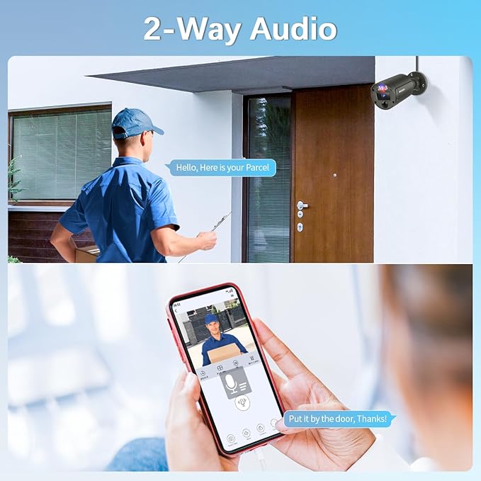 【Flashing LEDs Visual Alert】 Wired Security Camera System, Wired Cameras for Home Security, NVR Security Camera System,Home Video Surveillance System
