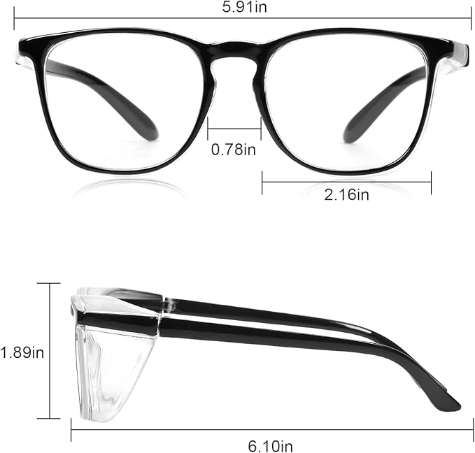 LASMEX Stylish Safety Glasses Goggles for Women Girls Anti-fog Glasses Protective Eyewear Clear Glasses