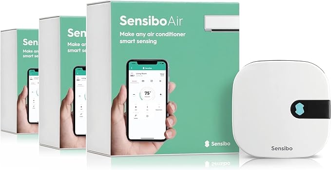 Sensibo Air 3 Pack - Smart Air Conditioner Controllers. Apple HomeKit Certified. 60-Seconds Installation. Maintains Comfort and Energy Saving Features. Compatible with Google, Alexa, Apple HomeKit