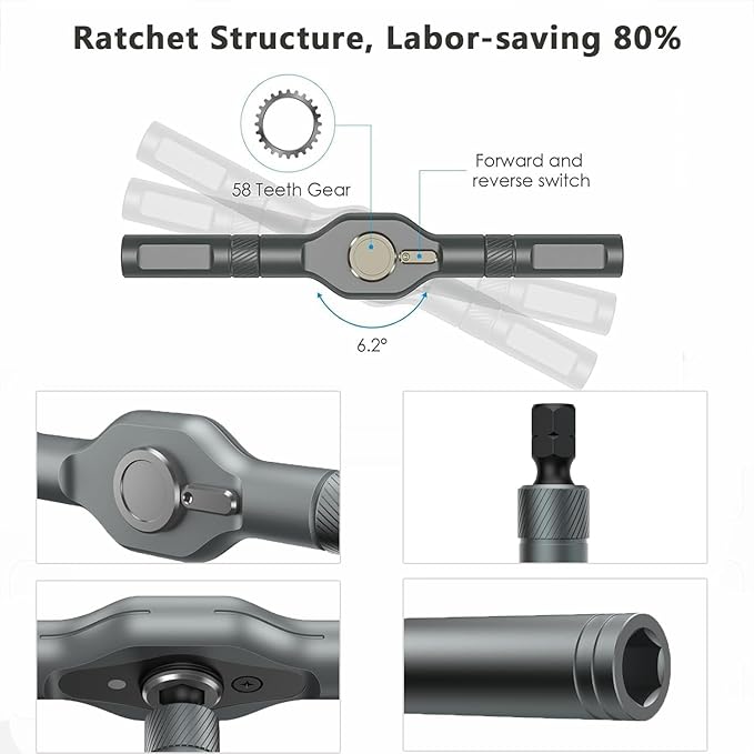 42 in 1 Magnetic Screwdriver Set, DIY Ratchet Screwdriver Set, Multi Bit Magnetic Drive Set with Detachable Ratchet Handle, Portable Compact Repair Tool Kit