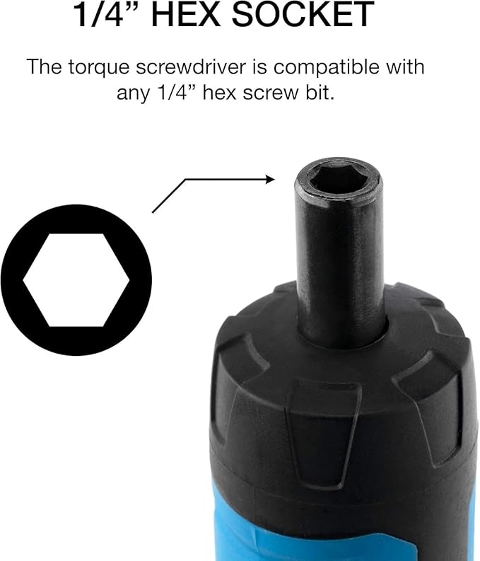 Neiko 10574A 1/4” Drive Torque Wrench Screwdriver Set | 30 Pieces of S2 Steel Philips, Hex, Slotted, and Torx Bits | 10 to 60 Inch-Pounds Torque Adjustment Range | Firearms Accurizing and Gunsmithing