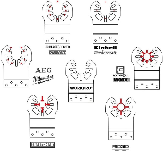WORKPRO 23-Piece Metal/Wood Oscillating Saw Blades Set for Quick Release Multitool, Blades for Dewalt, Craftsman, Ridgid, Milwaukee, Rockwell, Ryobi and More