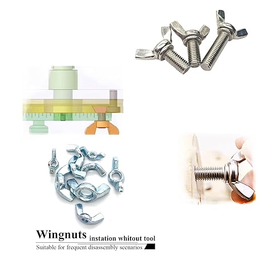 38 Pcs 5 Sizes 5/32",3/16",1/4",5/16",3/8" Wingnuts, Quality Carbon Steel Wing Nuts Zinc Plated Fasteners Parts Butterfly Nut, Hand Twist Tighten Hardware Nuts Butterfly Wing-Nut Assorted Kit