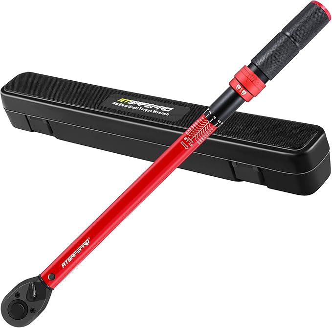 3/4 Torque Wrench,3/4 Drive Torque Wrench-30-350 Ft-Lb(40.7-474.3Nm) Dual Scales,Precision Instruments Torque Wrench Pre-Calibrated Accuracy+-3%,48-Tooth Dual-Direction for Auto & Machinery