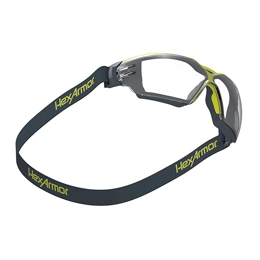 HexArmor MX350 Clear Anti Fog Eyewear with Gas Resistant Neoprene Strap