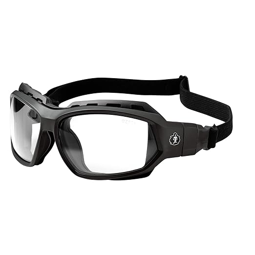 Ergodyne Skullerz Loki Convertible Anti Scratch Safety Spoggles Glasses-Includes Gasket and Strap to Convert to Goggle, Anti Fog