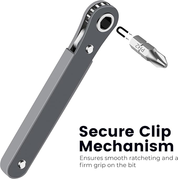 MULWARK 20pc 1/4 Ultra Low Profile Mini Ratchet Wrench Close Quarters Screwdriver Set with High Torque - Right Angle EDC Tool with 90 Degree Mini Offset Reversible Drive Handle & Multi Hex Bits Set