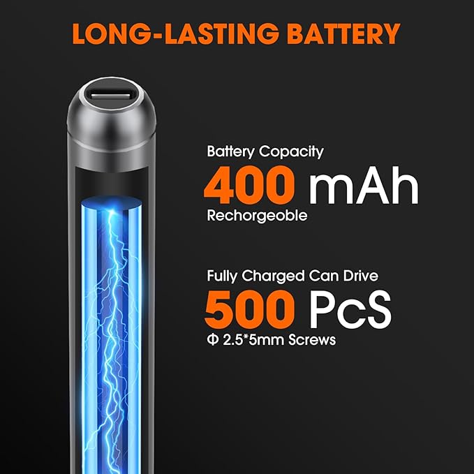 MAXME100® Powerful Cordless Electric Precision Screwdriver Set With LED Light - Small Mini Micro Screwdriver Set for DIY Projects and Repairs - Rechargeable Portable