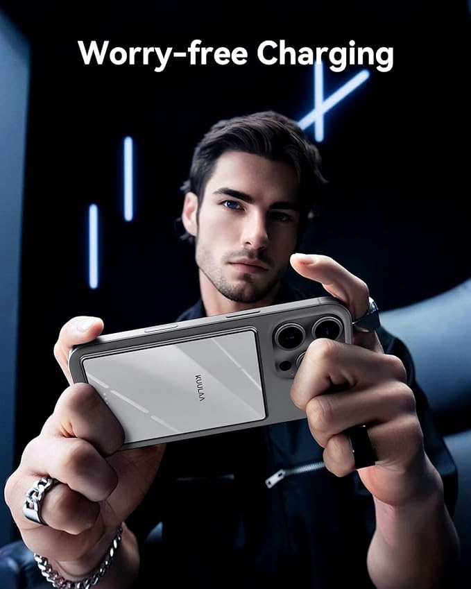 Kuulaa Magsafe Battery Pack 0.27'' 5000mAh Ultra Slim Magnetic Portable Charger Power Bank Support USB C PD 20W Fast Charging, Compatible with iPhone 16 Pro Max/15/14/13/12 Mini, White