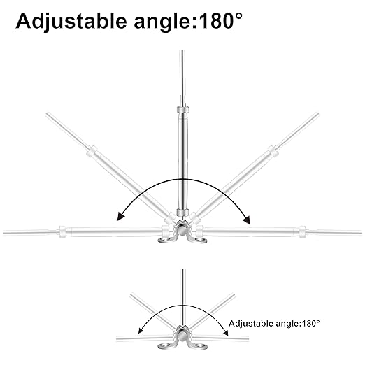 10 Pairs Cable Railing Kit 1/8" Swage Toggle Turnbuckle Hardware T316 Stainless Steel for Wood Post WoodEasy System Angle 180° Adjustable Stairs Deck 10 Cable Lines