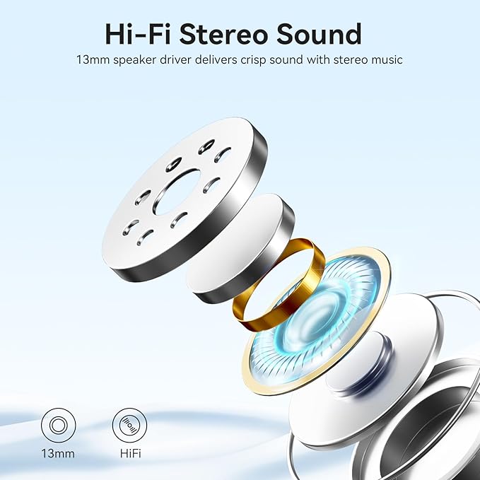 Wireless Earbuds, Bluetooth 5.3 Headphones 40Hrs Playtime Deep Bass Stereo, LED Power Display, Call Noise Canceling Headphones with Mic, IP7 Waterproof Earphones for iOS Android Red