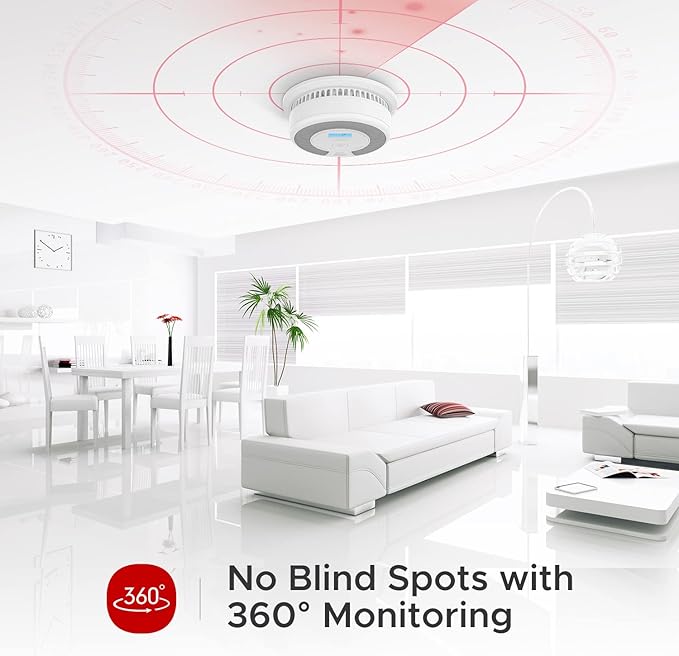 X-Sense 10-Year Battery Combination Smoke Carbon Monoxide Alarm Detector with Large LCD Display (Standalone Model)