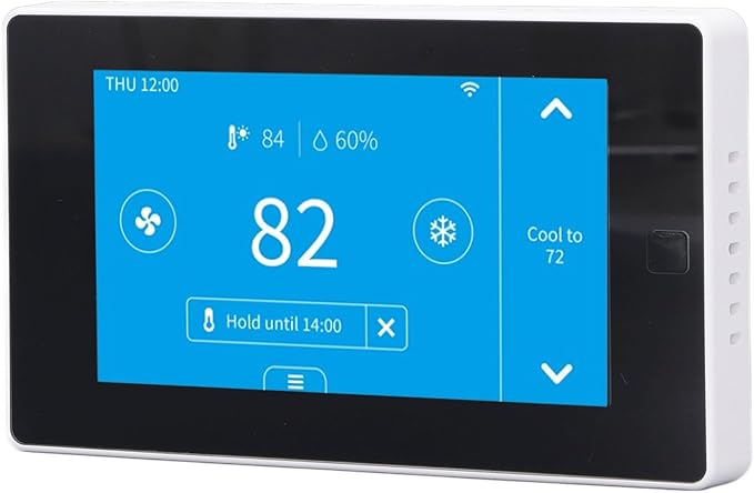 Digital Thermostat Smart WiFi Temperature Monitor Sensor,with Large LCD Touch Screen Remote Control,for Home