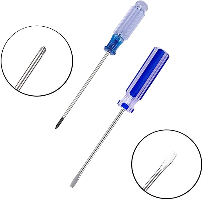 Buspoll small screwdriver tool flat head and Phillips ((PH0/PH00) used to repair toys, musical instruments, microphones loose screws