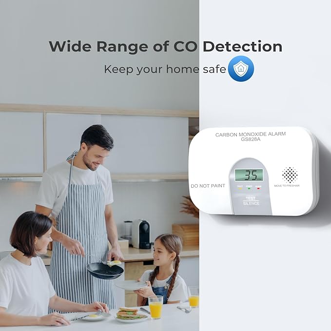 Siterwell Carbon Monoxide Detectors, 10 Year Product Life Portable Carbon Monoxide Detector with LCD Digital Display and Sound Warning, ETL Listed, Travel Carbon Monoxide Detector for Home, 2-Pack