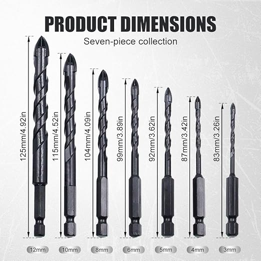 High Magnetic Screwdriver Drill Bit Set, 7PCS Anti Slip Magnetic Electric Screwdriver Set Alloy Steel Universal Strong Durability Screwdriver Drill Bit Set
